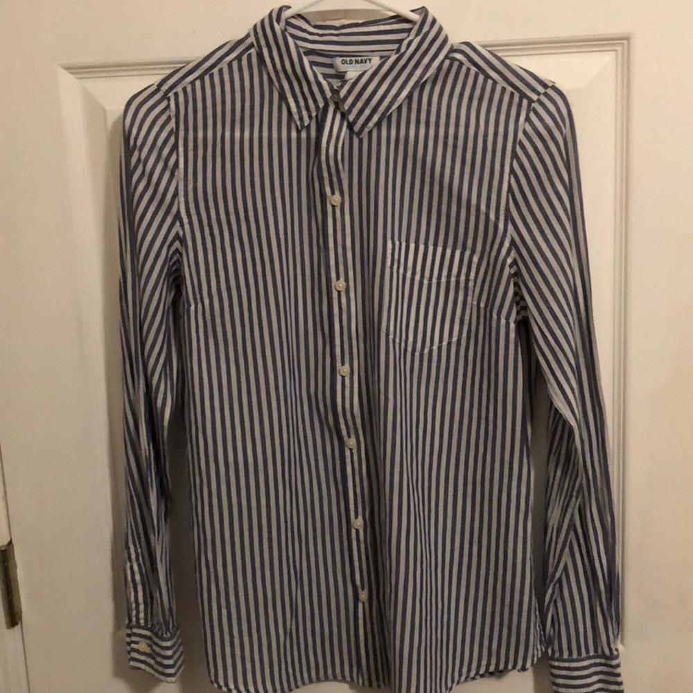 Striped Button Down Blouse